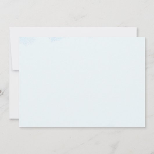 水平青色花バプテスマスペインの 招待状 (裏面)