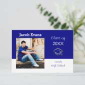 水平青色(写真3x5卒業発表あり) 招待状 (スタンド正面)