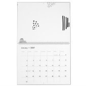 水平、中間グレー カレンダー (1月 2027)