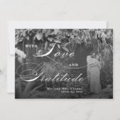 水平（白黒）フラットサンキューカード サンキューカード (正面)