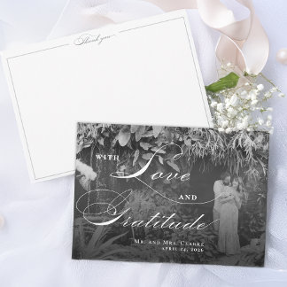 水平（白黒）フラットサンキューカード サンキューカード