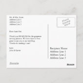 水平B&Wカスタムウェディング写真ありがとう ポストカード (裏面)