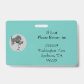 水平IDラニヤードバッジ汎用ティール（緑がかった色） バッジ (Back)