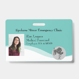 水平IDラニヤードバッジ汎用ティール（緑がかった色） バッジ