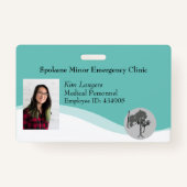 水平IDラニヤードバッジ汎用ティール（緑がかった色） バッジ (正面)