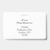 水平ID写真とQRコードバッジブルー バッジ (裏面)