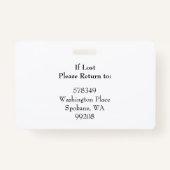 水平ID写真とQRコードバッジブルー バッジ (裏面)