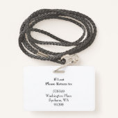 水平ID写真とQRコードバッジ汎用ティール(緑がかった色) バッジ (裏面ランヤード)