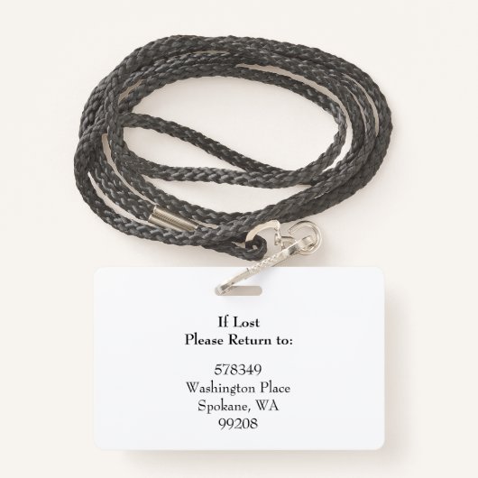 水平ID写真とQRコードバッジ汎用ティール(緑がかった色) バッジ (裏面ランヤード)