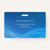 水平LPNライセンス実用ナース、写真ID バッジ (裏面)