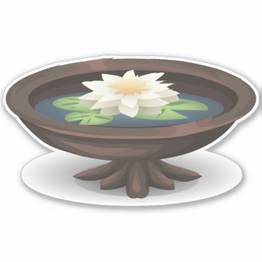 水庭の蓮の花 シール (正面)