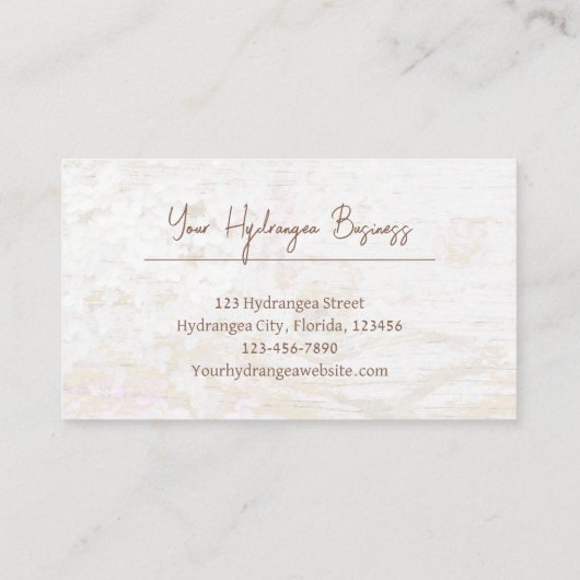 水彩あじさいフローラ白金ゴールド木目 名刺 (裏面)