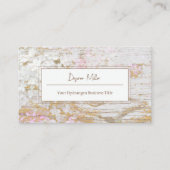 水彩あじさいフローラ白金ゴールド木目 名刺 (正面)