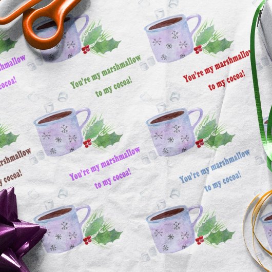 水彩あなたは私のマーシュマロに私のココア 薄葉紙