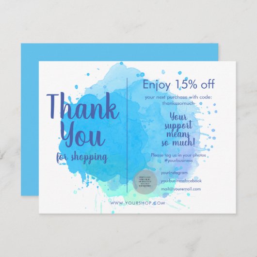 水彩ありがとうショッピング割引 (正面/裏面)