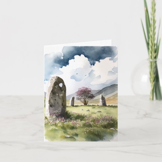 水彩ありがとう – Castlerigg Stone Circle カード (正面)