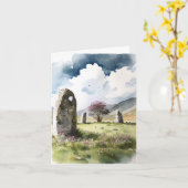 水彩ありがとう – Castlerigg Stone Circle カード (黄色い花)