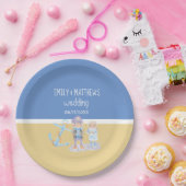 水彩いかりと可愛い海の夫婦 ペーパープレート (パーティー)