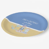 水彩いかりと可愛い海の夫婦 ペーパープレート (アングル)