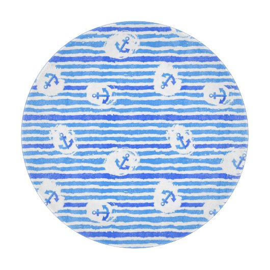 水彩いかりパターン1 カッティングボード (正面)