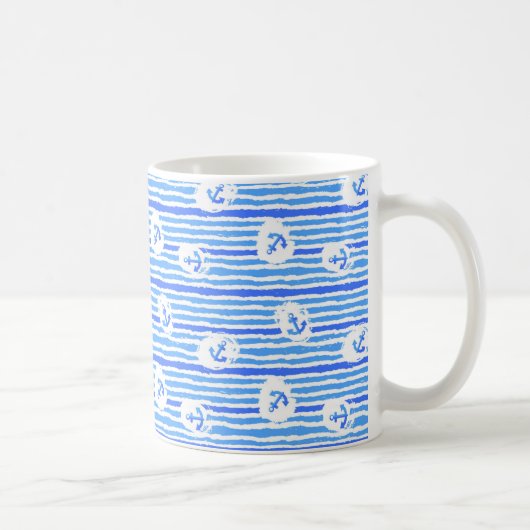 水彩いかりパターン1 コーヒーマグカップ (右)