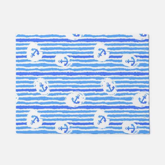 水彩いかりパターン1 ドアマット (正面)