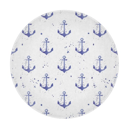 水彩いかりパターン2 カッティングボード (正面)