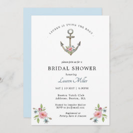 水彩いかりブライダルシャワー招待 案内状