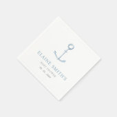 水彩いかりブルー航海のビーチベビーシャワー スタンダードカクテルナプキン (角)