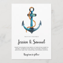 水彩いかりモダン航海の結婚の