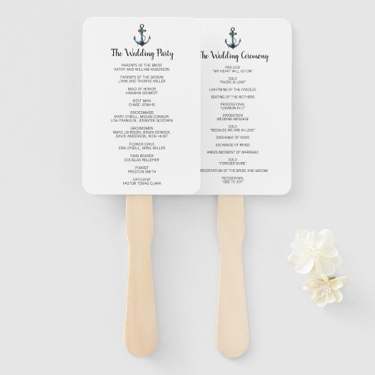 水彩いかりモダン航海の計画 ハンドファン (正面&裏面)