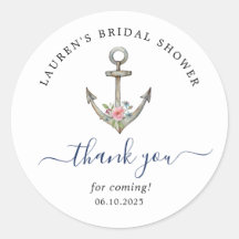 水彩いかり航海のブライダルシャワーありがとう