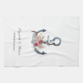 水彩いかり航海の花 キッチンタオル (横)