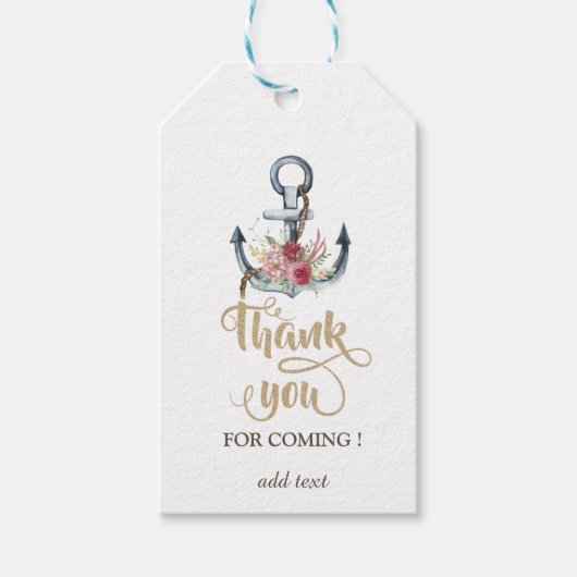 水彩いかり航海の花 ギフトタグ (正面)