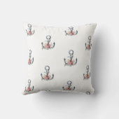 水彩いかり航海の花 クッション (裏面)