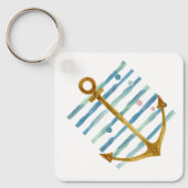 水彩いかり、沿岸ビーチ休暇レンタル キーホルダー (正面)