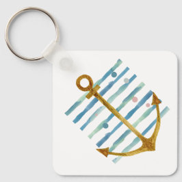 水彩いかり、沿岸ビーチ休暇レンタル キーホルダー