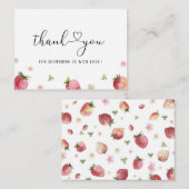 水彩いちごエレガントベリースウィートベビーショウ ノートカード (正面/裏面)