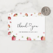 水彩いちごエレガントベリースウィートベビーショウ ノートカード (正面/裏面インサイチュ)