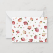 水彩いちごエレガントベリースウィートベビーショウ ノートカード (裏面)