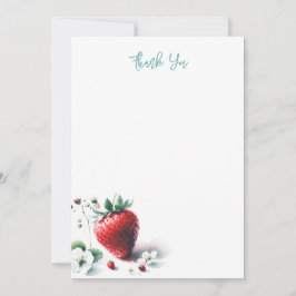 水彩いちご有難うご注意カード サンキューカード