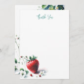水彩いちご有難うご注意カード サンキューカード (正面/裏面)