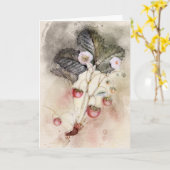 水彩いちご植物の母の日 カード (黄色い花)