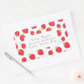 水彩いちご模様住所 シール (封筒)