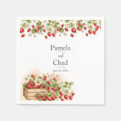 水彩いちご結婚の スタンダードカクテルナプキン (正面)