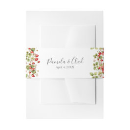 水彩いちご結婚の 招待状ベリーバンド