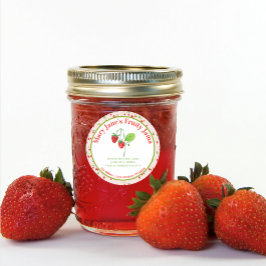 水彩いちご花農家市場 ラウンドシール