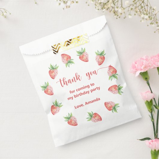 水彩いちご1日感謝してい生日 フェイバーバッグ (封をした状態)