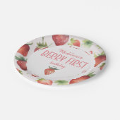 水彩いちご1stベリーファースト誕生日 ペーパープレート (アングル)