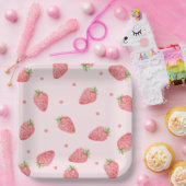 水彩いちご1st誕生日パーティーベリー ペーパープレート (パーティー)